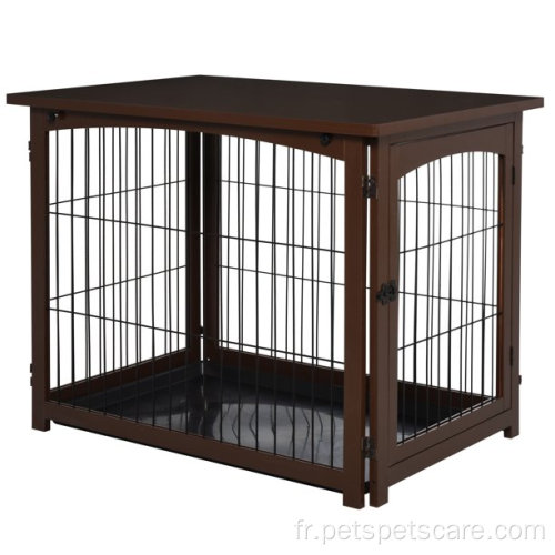 Maison de table de compagnie de cage pour chiens décoratif en bois